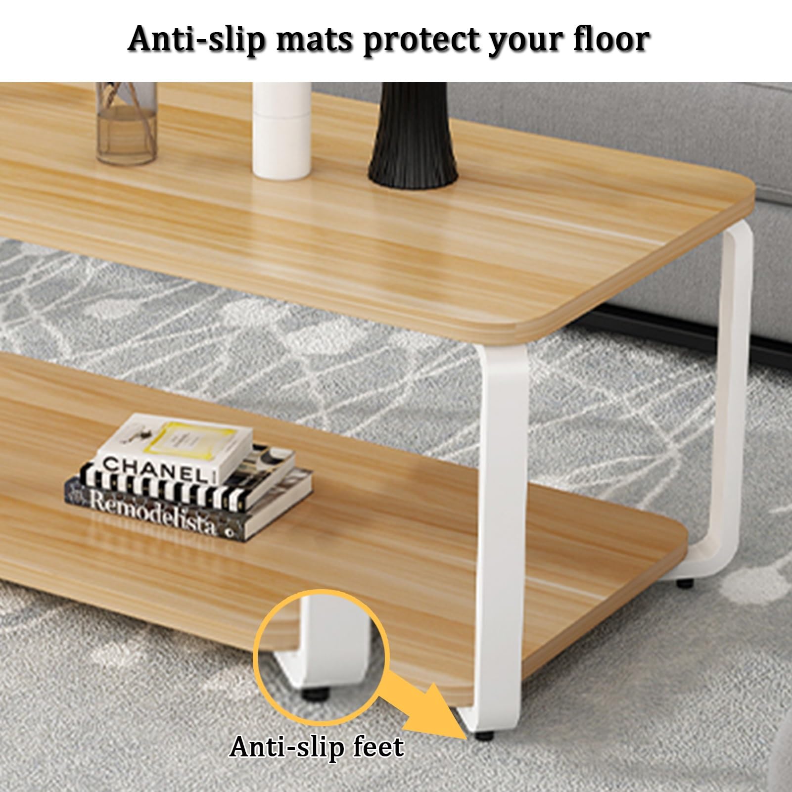 Amazon.com: YVYKFZD Wooden Coffee Table, 2 Tier Center Table with